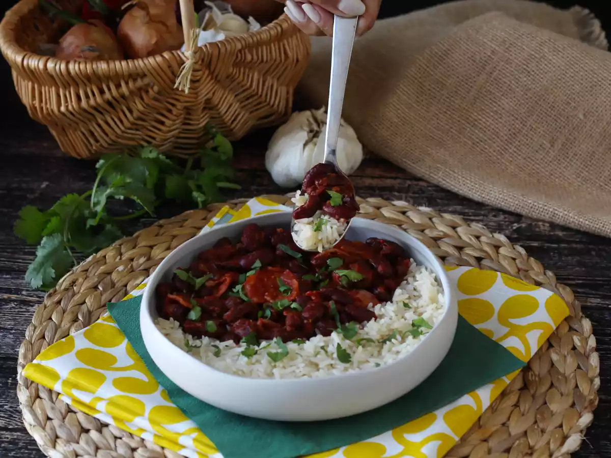 Arroz com feijão e bacon defumado - foto 4