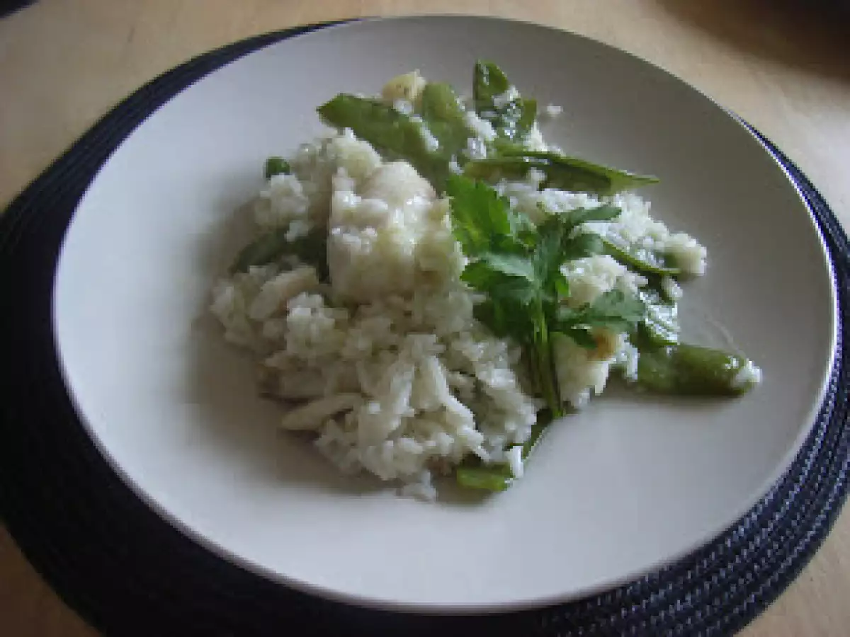 Arroz de bacalhau com ervilhas-tortas...