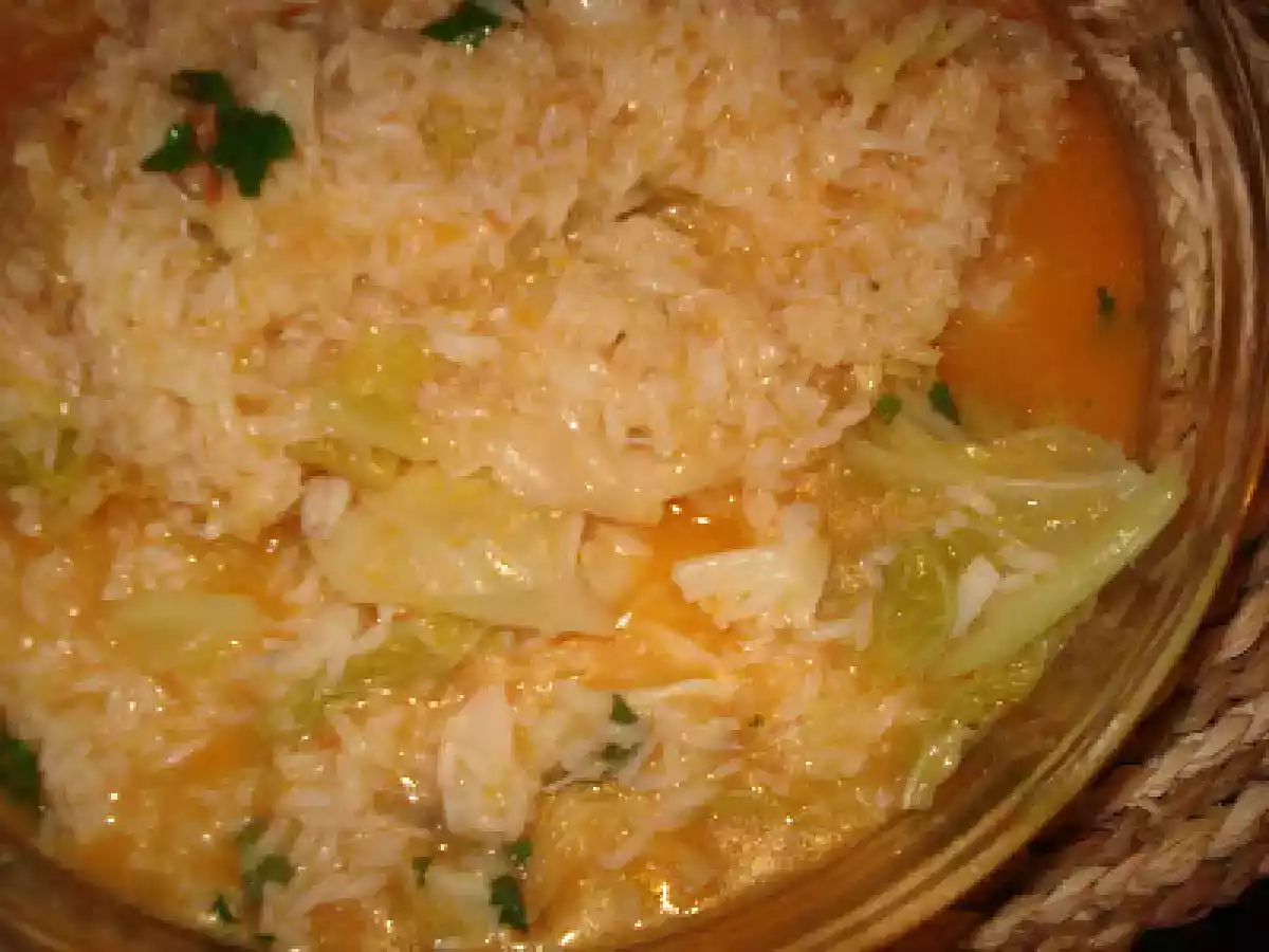 ARROZ DE BACALHAU COM LOMBARDA E POLVILHADO DE COENTROS... - foto 2