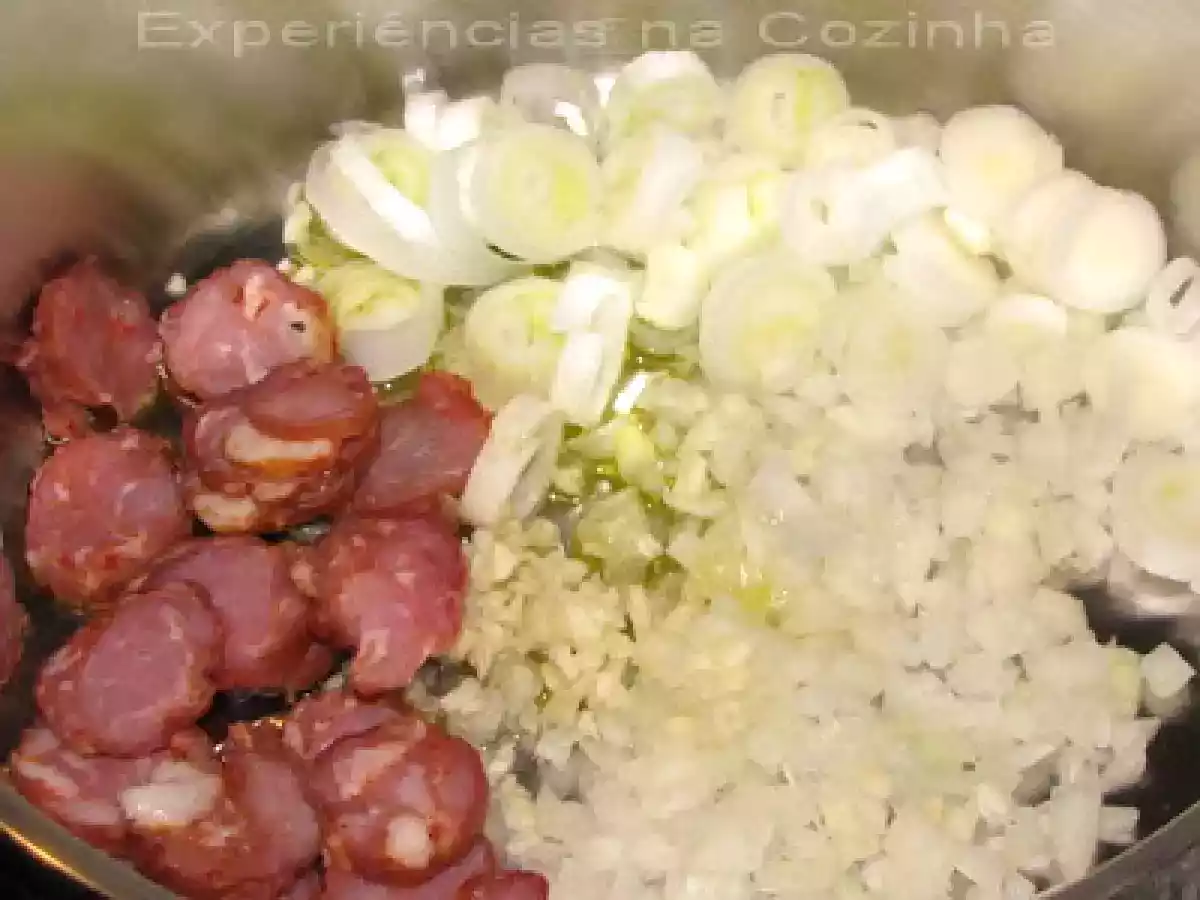 Arroz de Cenoura, Alho Francês e Chouriço