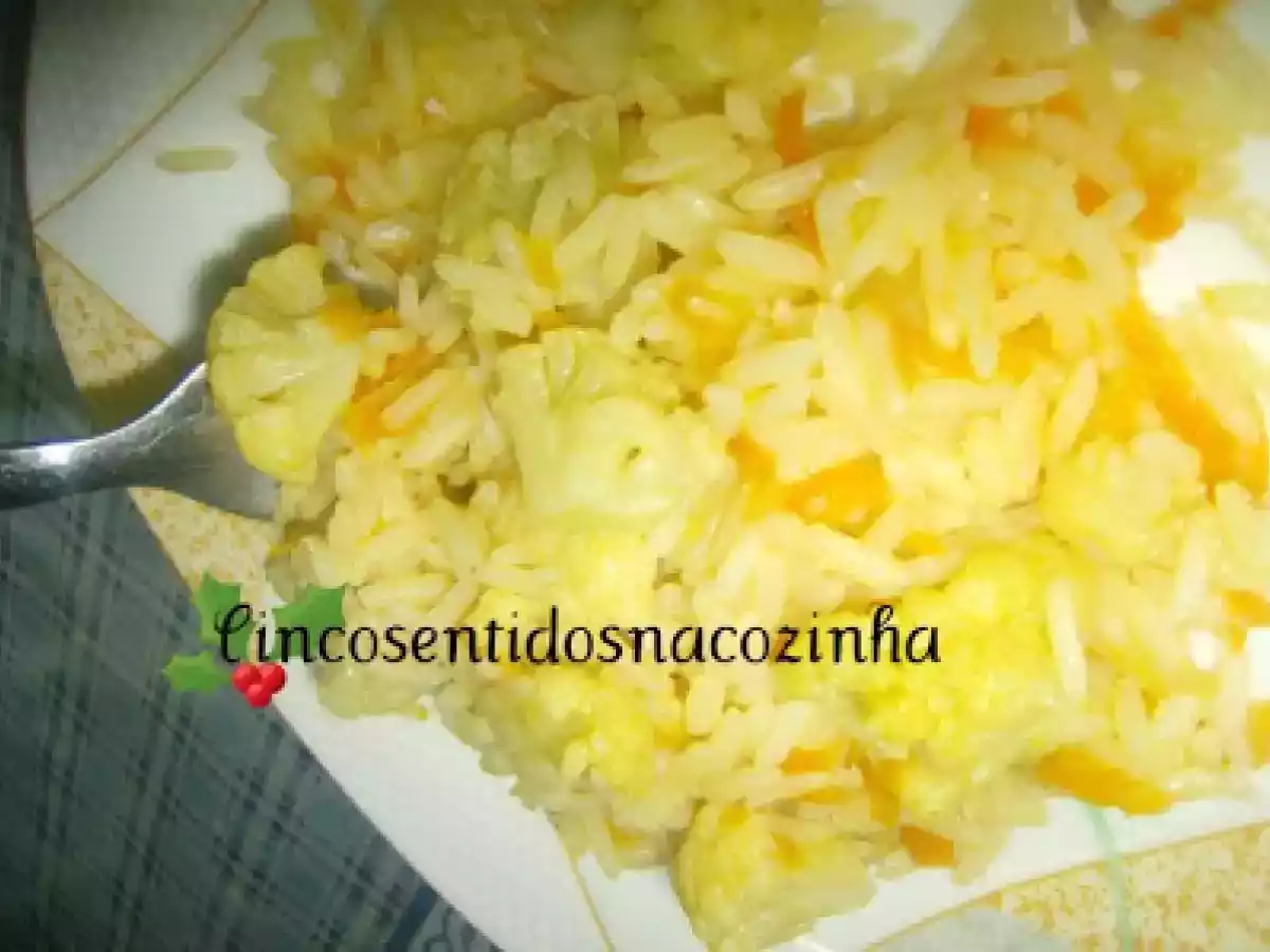 Arroz de cenoura e couve flor