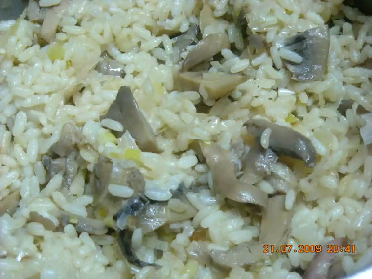 Arroz de Cogumelos e Alho francês