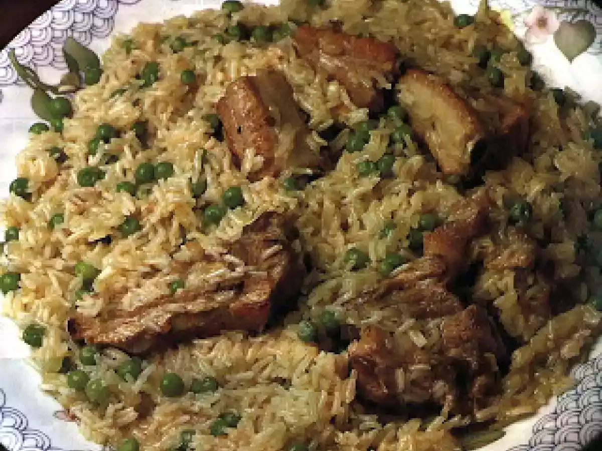 Arroz de Entrecosto com Ervilhas