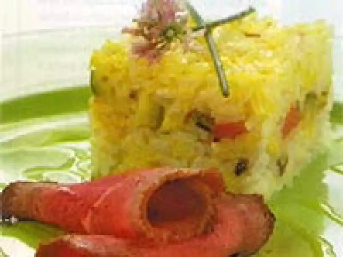 ARROZ DE FORNO COM TOMATE, ABOBRINHA E CREME DE QUEIJO