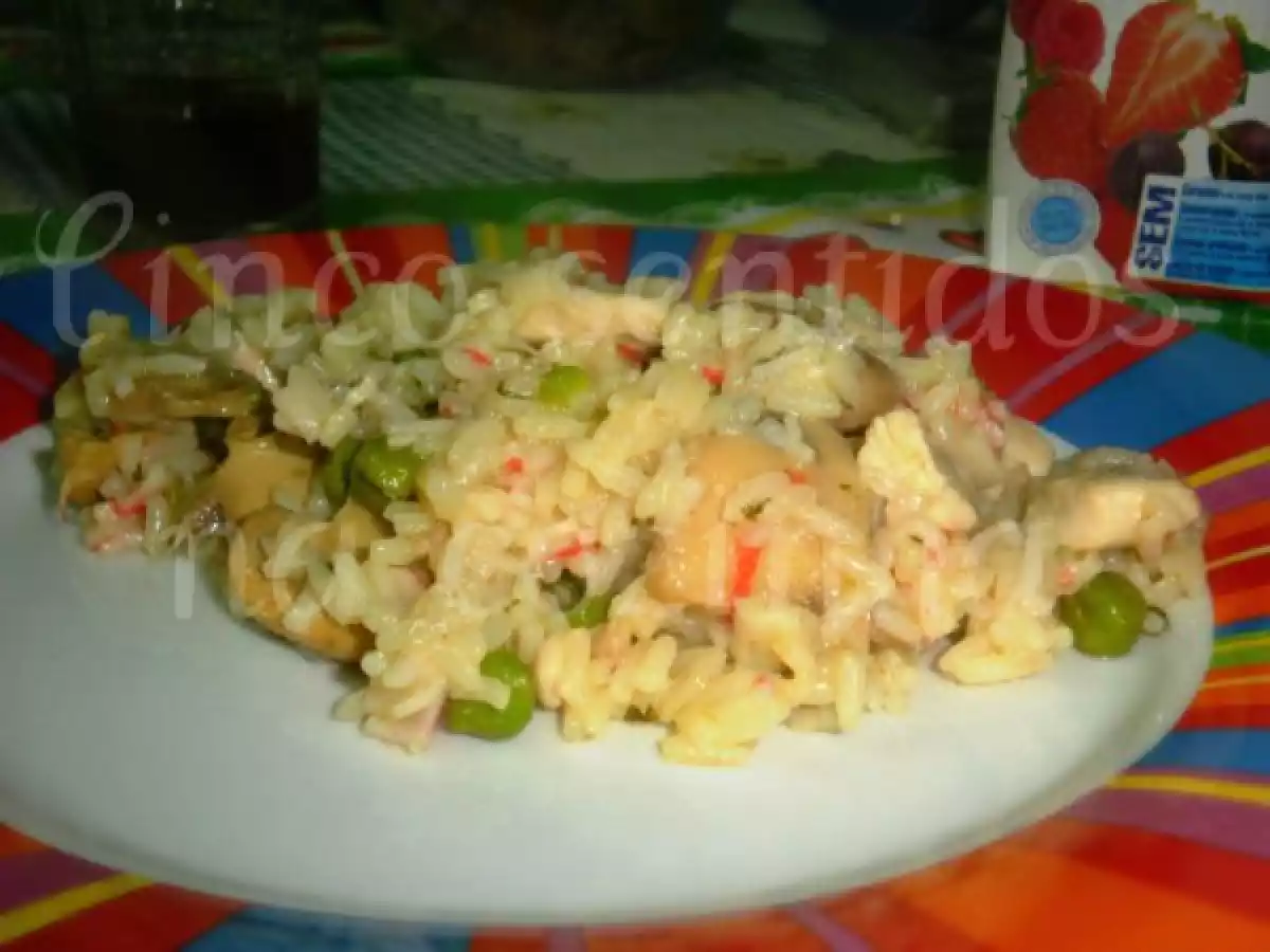 Arroz de frango, cogumelos e delicias do mar - foto 2
