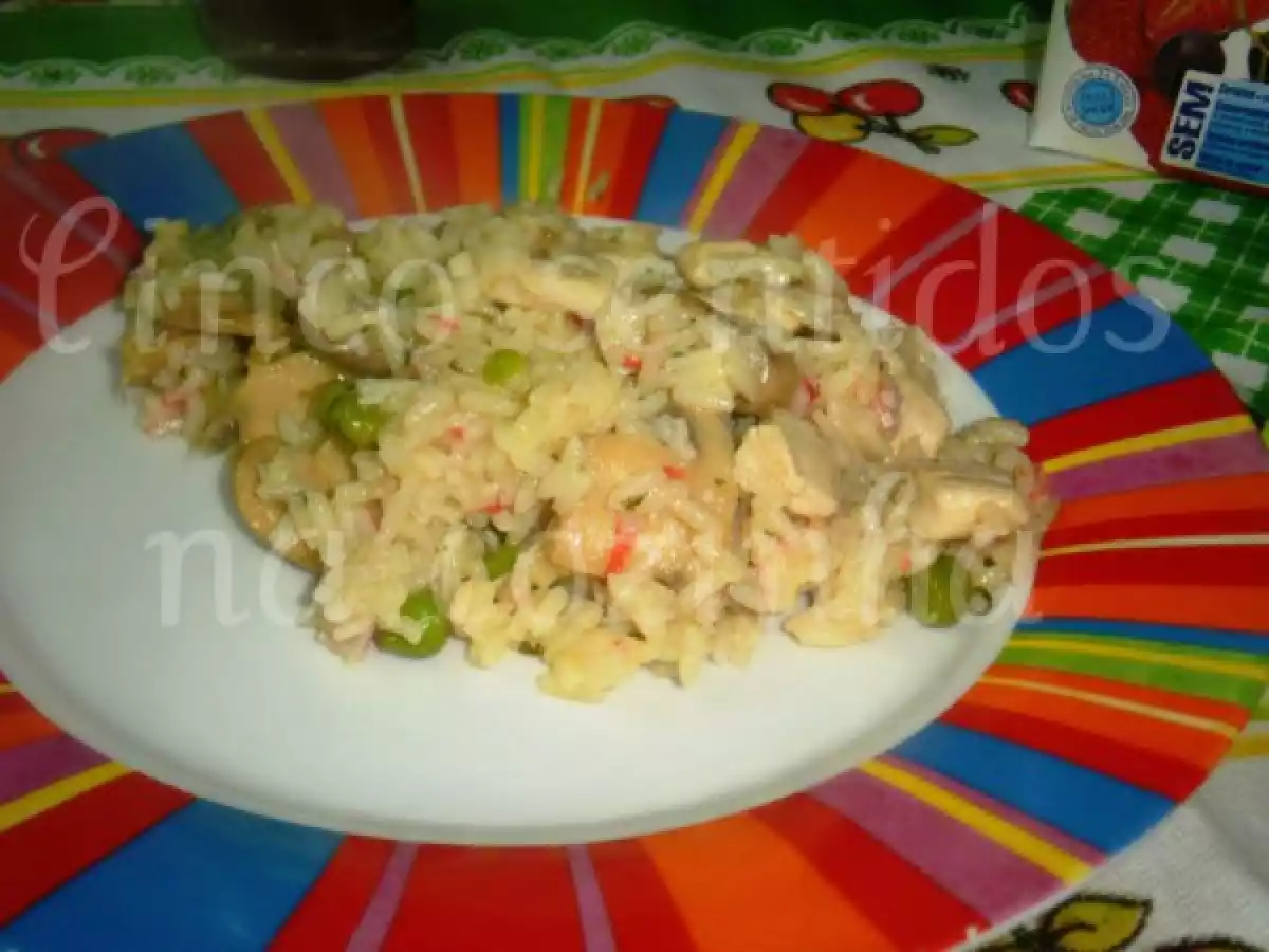 Arroz de frango, cogumelos e delicias do mar - foto 3
