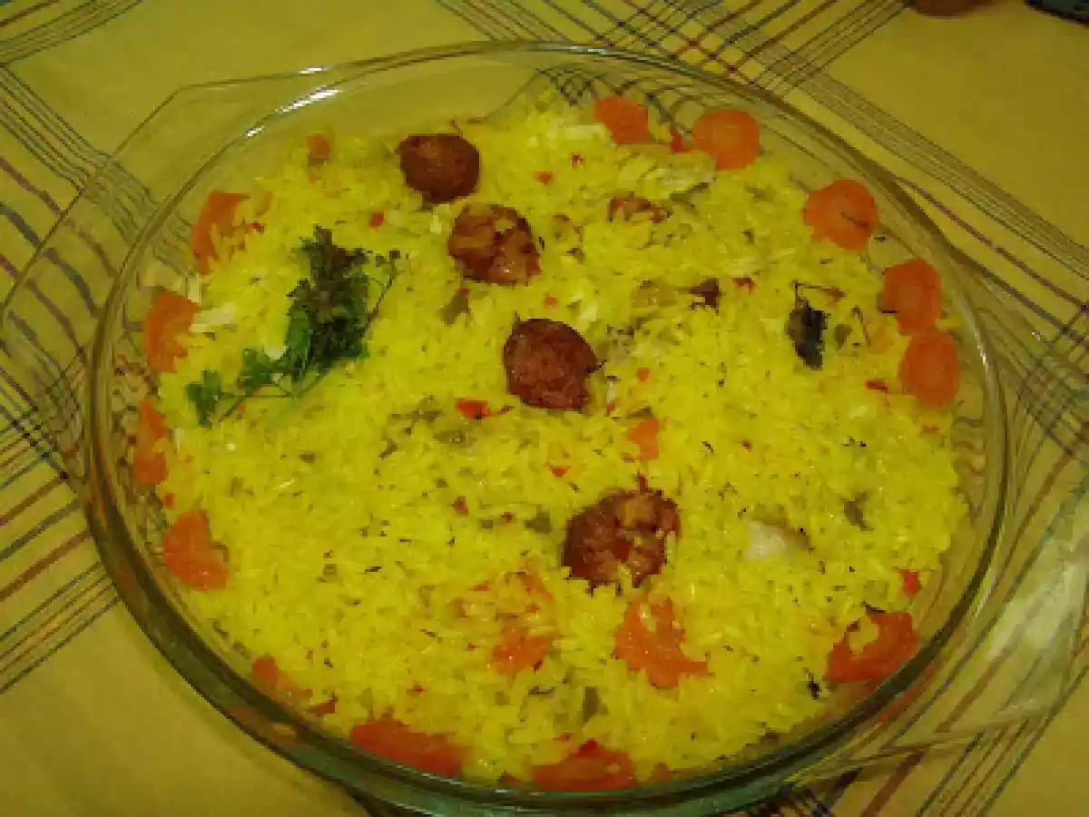 Arroz de frango no forno