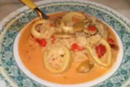 Arroz de lulas cremoso