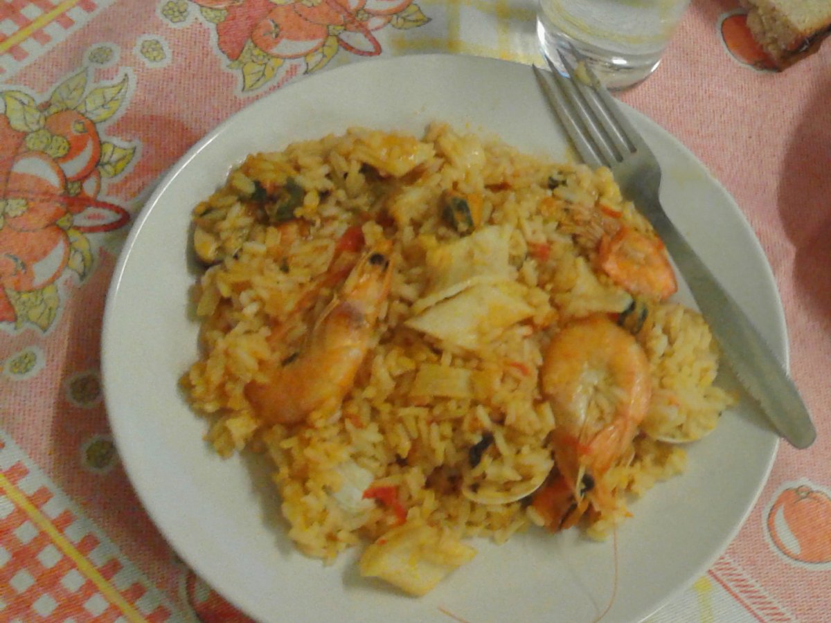 Arroz de marisco com gengibre
