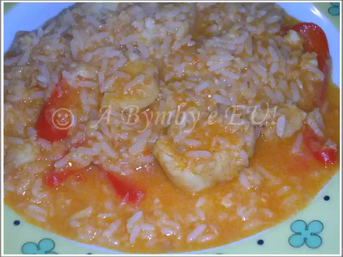 Arroz de pescada com pimentos