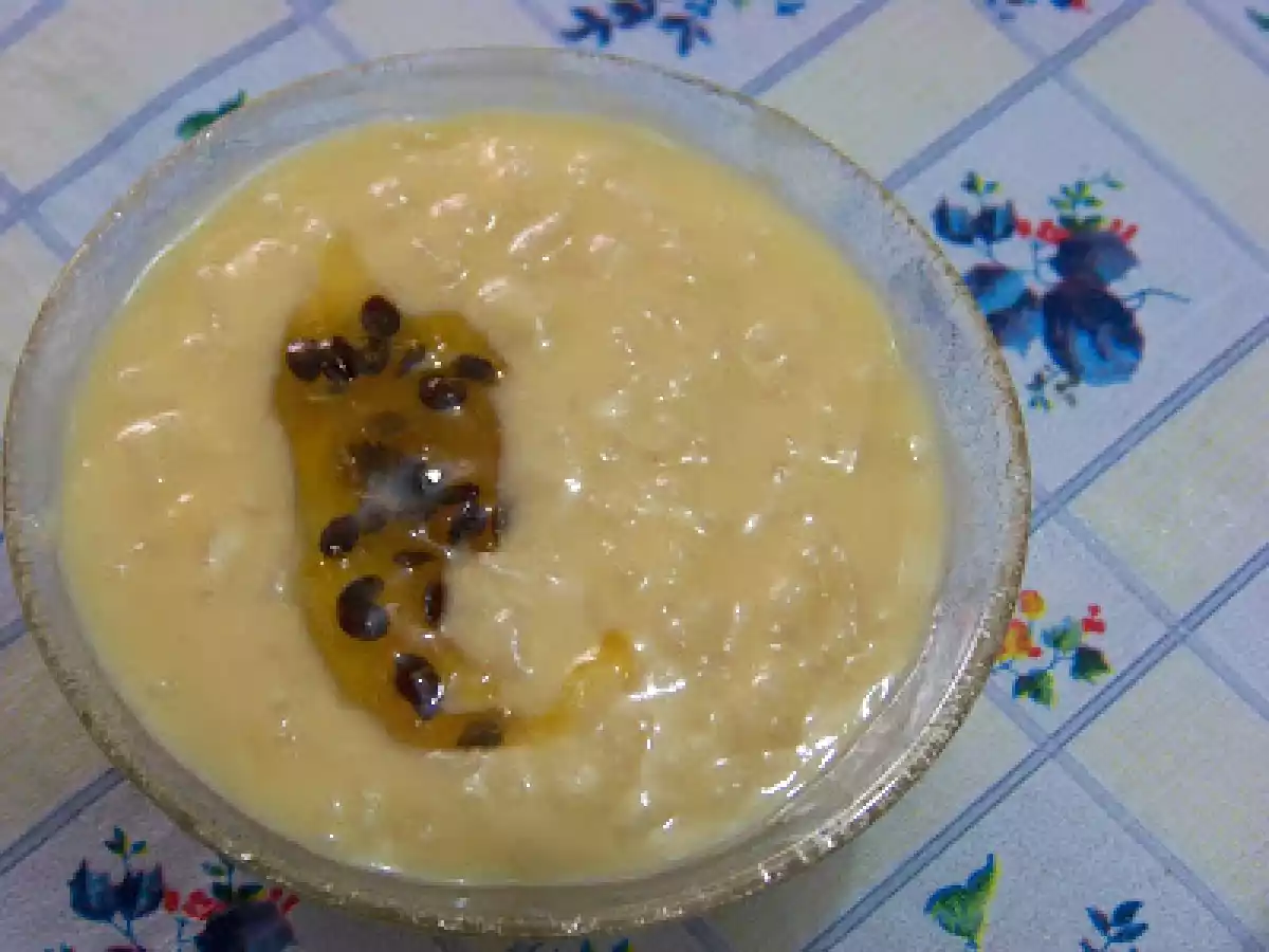 Arroz Doce Cremoso com Maracujá.