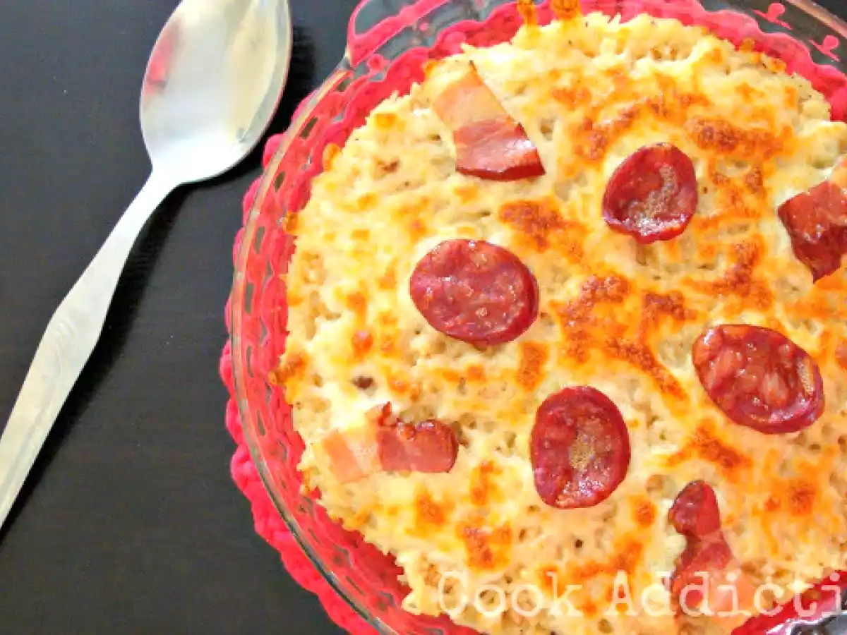 Arroz frango gratinado