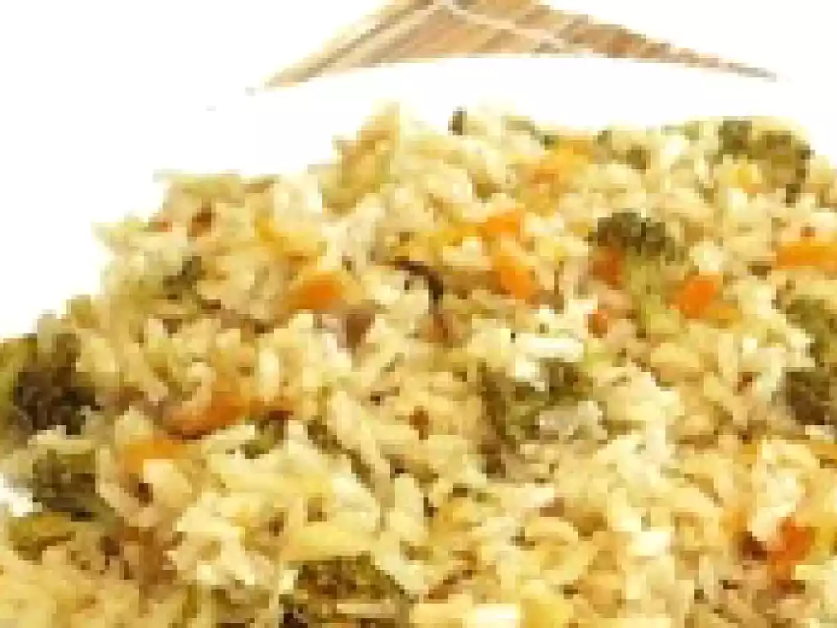 Arroz Integral com Brócolis, Maçã e Castanha (vegana)