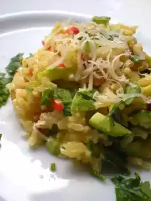 Arroz integral cremoso com abobrinha