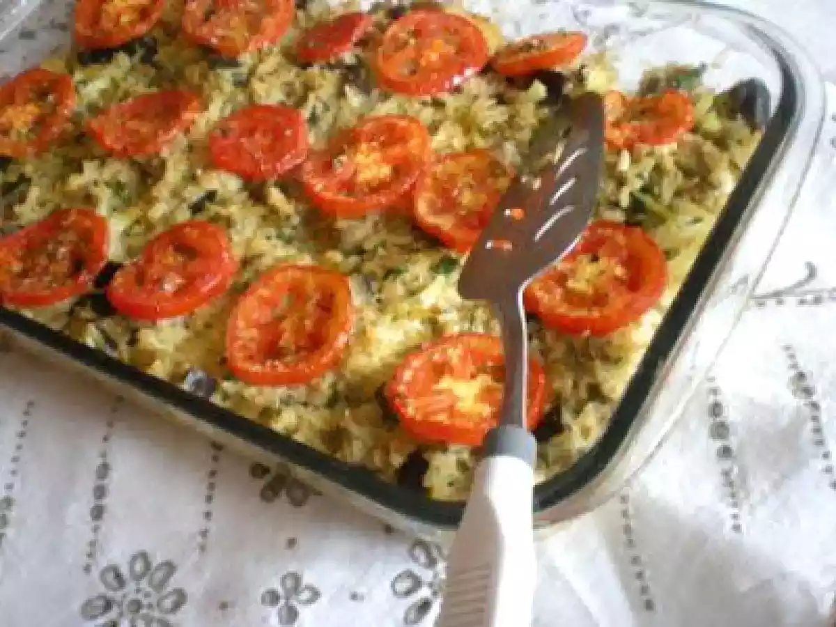ARROZ INTEGRAL DE FORNO COM BERINJELA(ovo lacto)