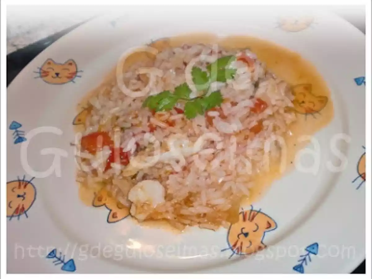 Arroz Malandro de Pescada, Tomate e Coentros