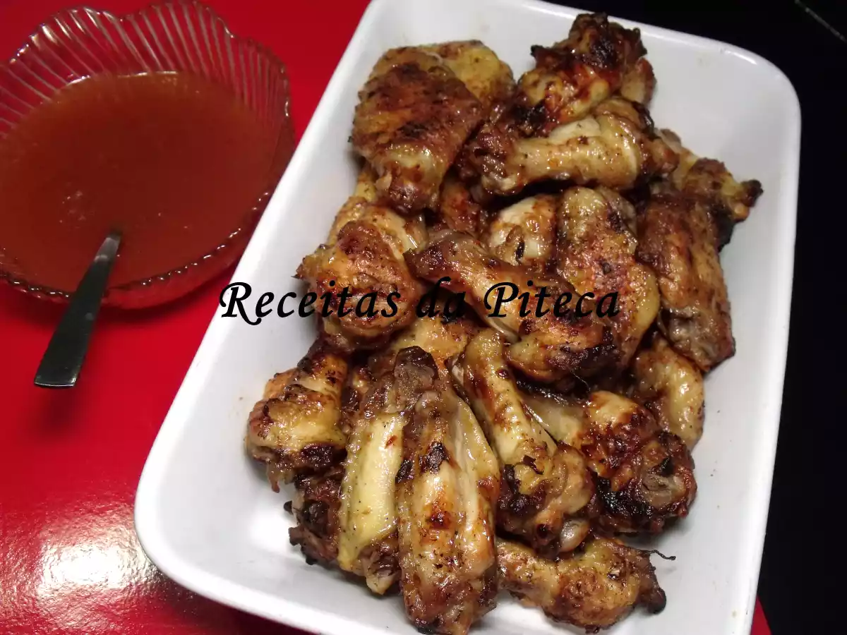 Asas de frango grelhadas estilo oriental