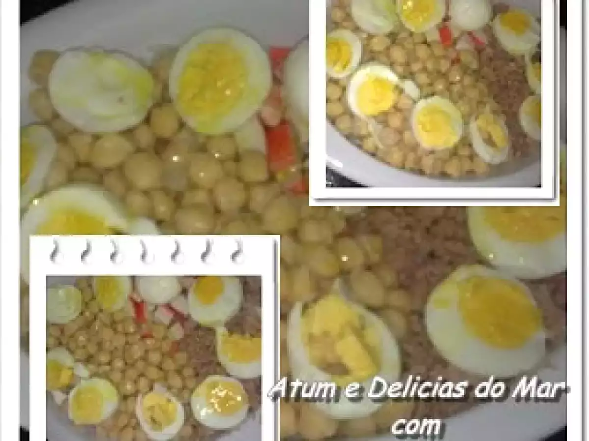 Atum e Delicias do Mar com Grão e Ovo cozido