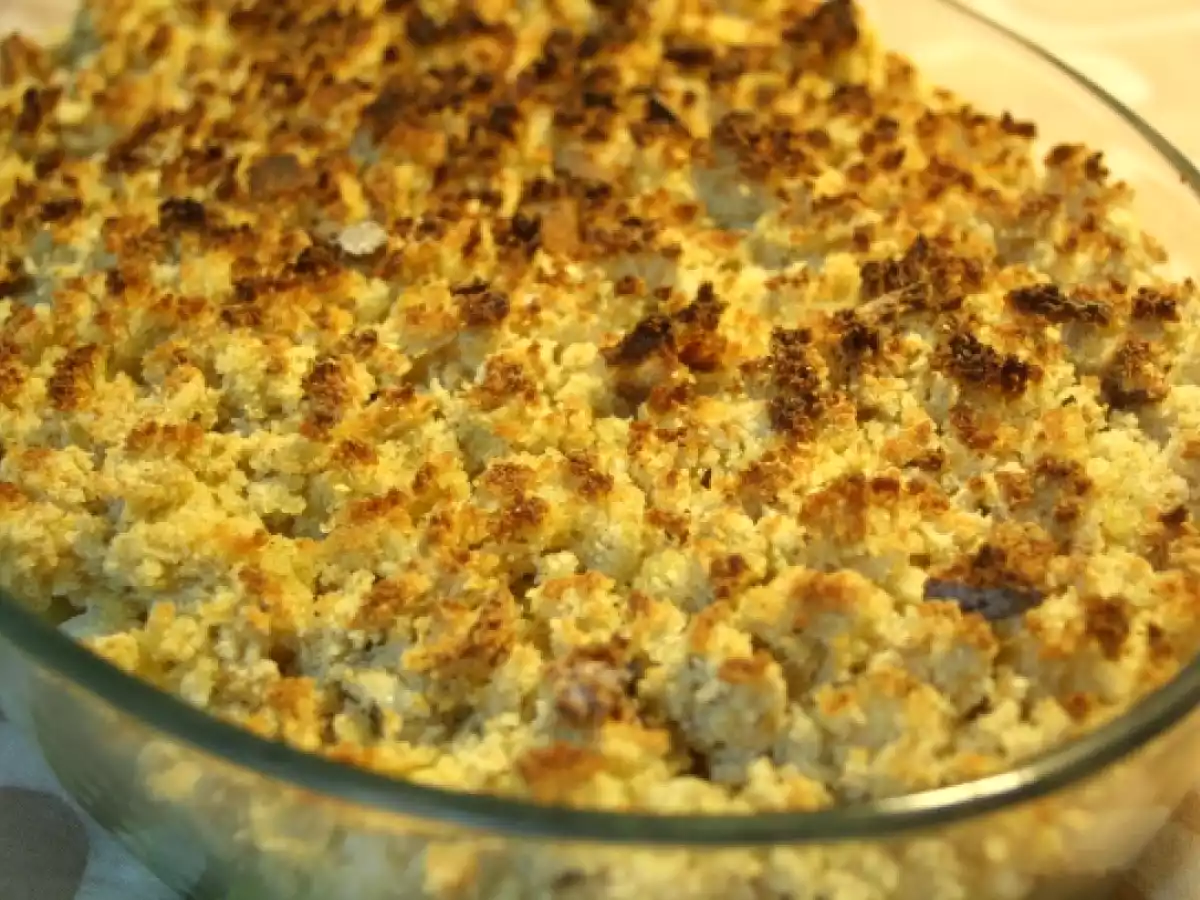 Bacalhau com broa às camadas
