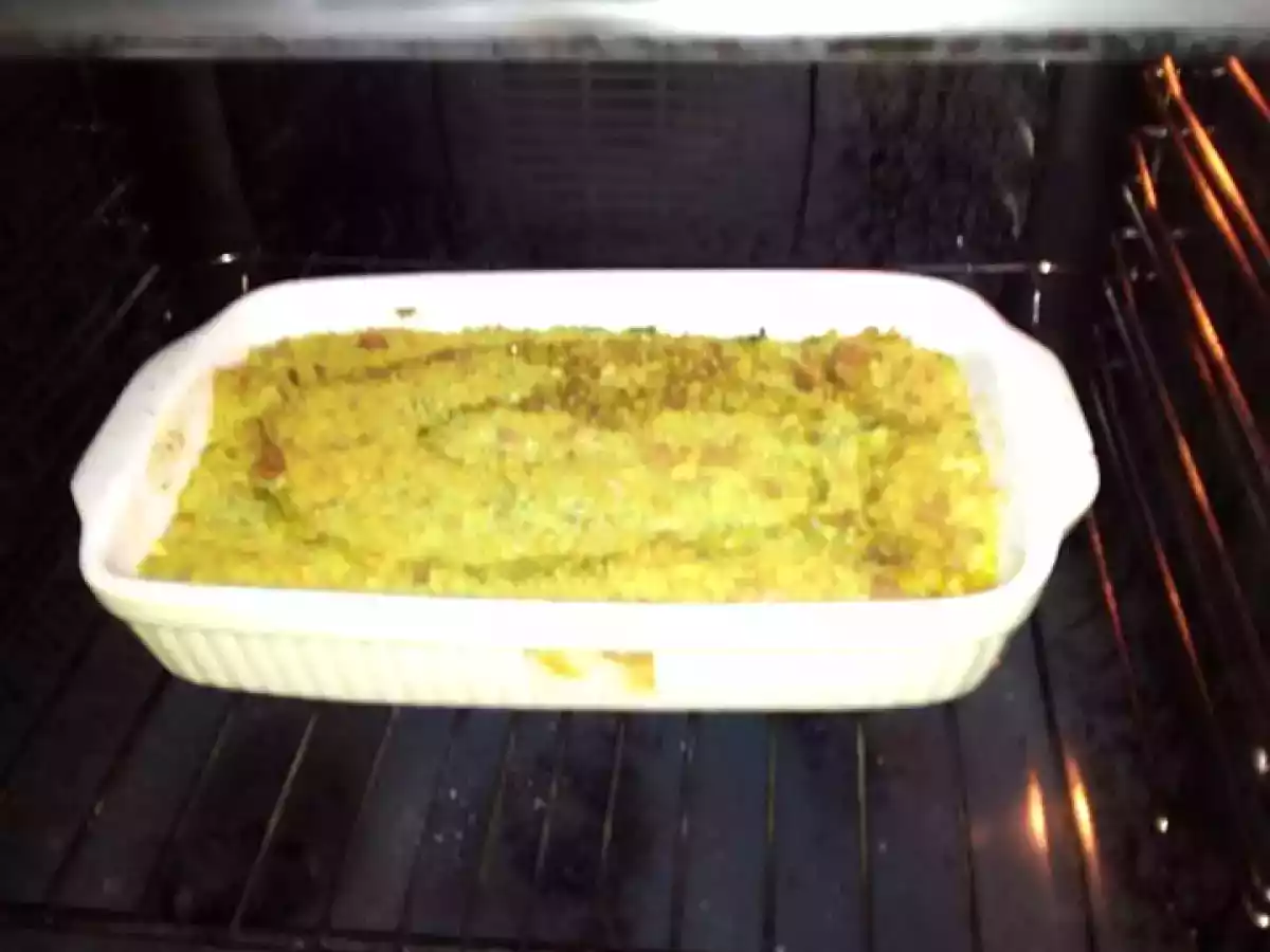 Bacalhau com broa e espinafres (Cuisine Companion da Moulinex)