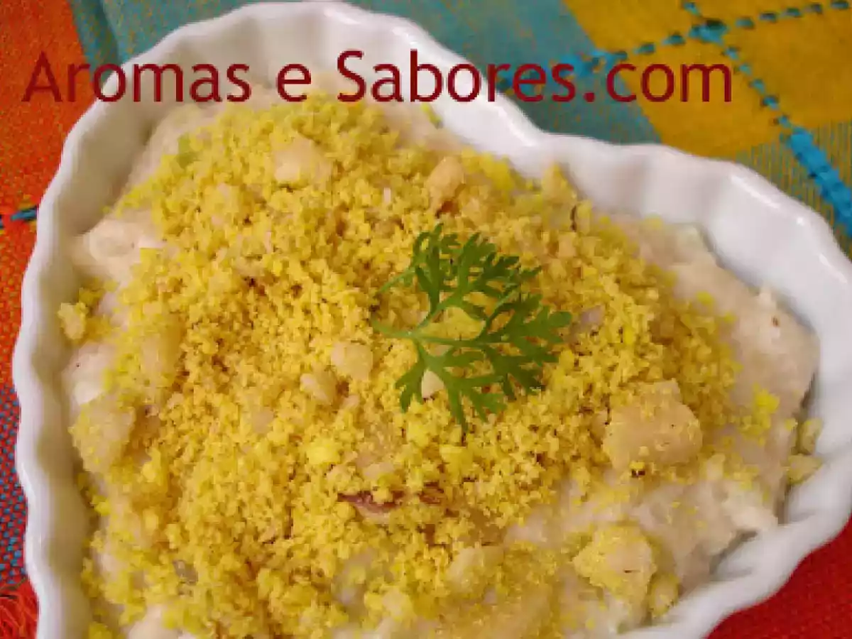 Bacalhau com castanha-do-pará e tapioca