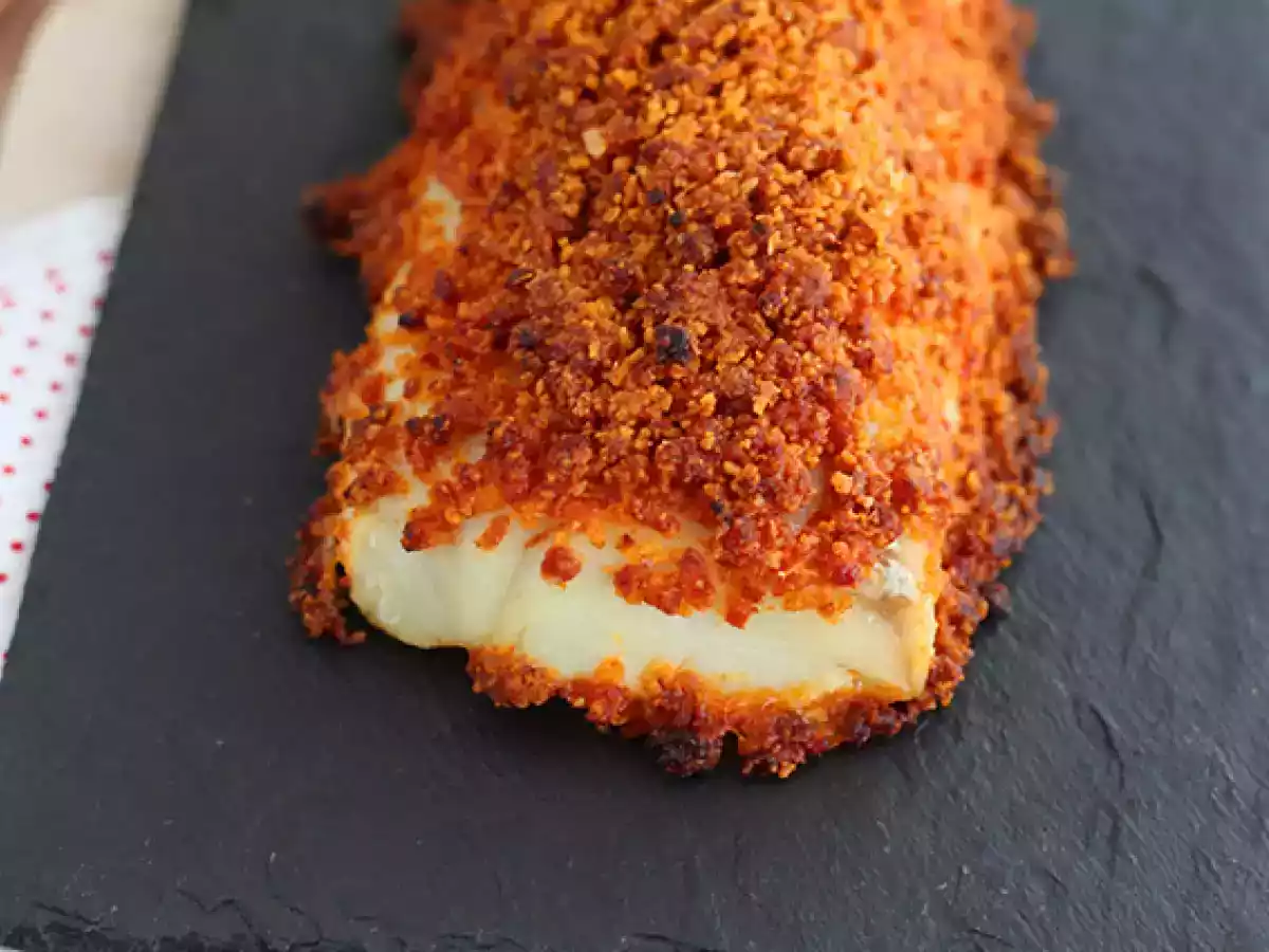 Bacalhau com crosta de parmesão, chouriço e pão ralado - foto 2