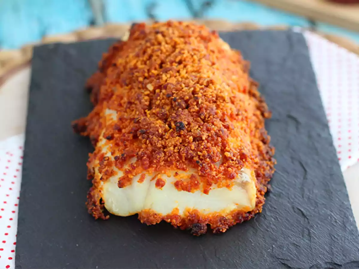 Bacalhau com crosta de parmesão, chouriço e pão ralado - foto 4