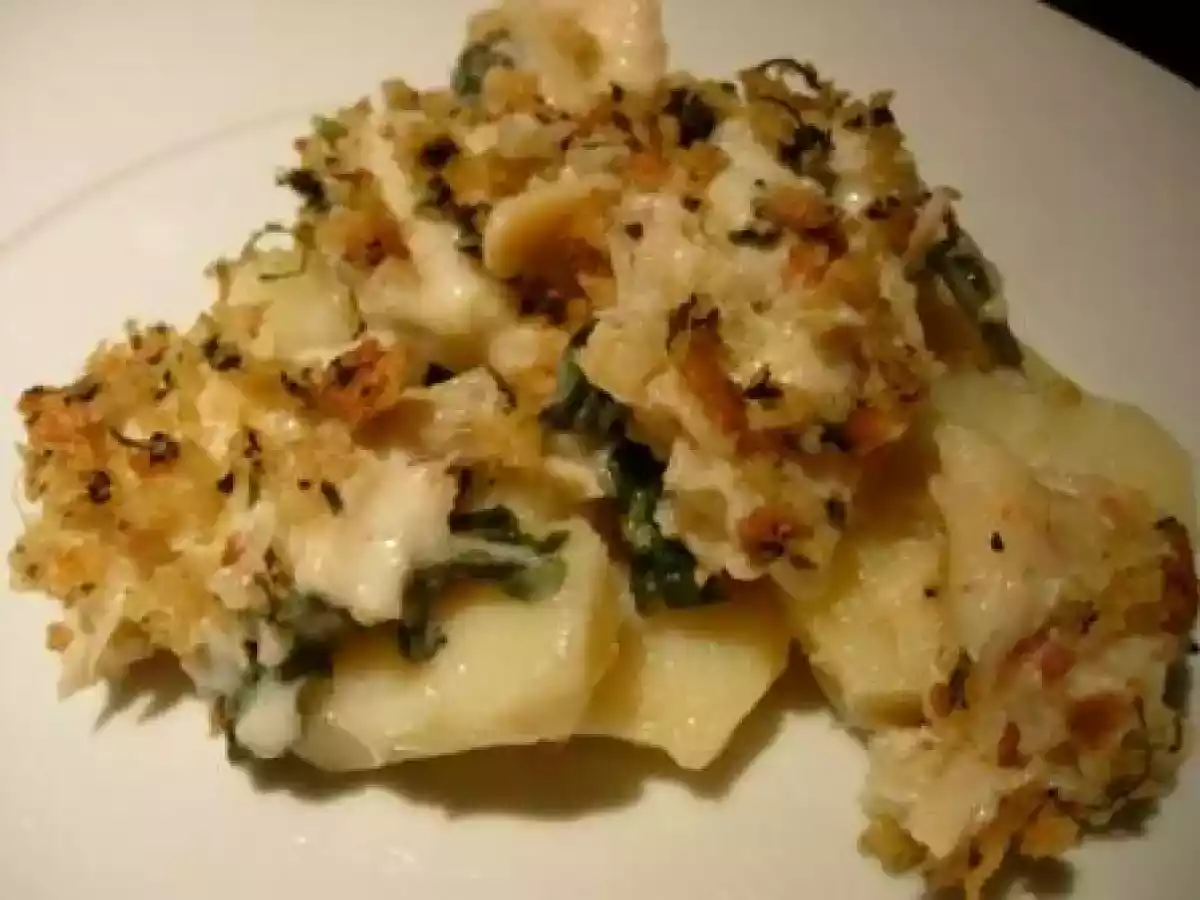 Bacalhau com Espinafres e Cobertura Crocante