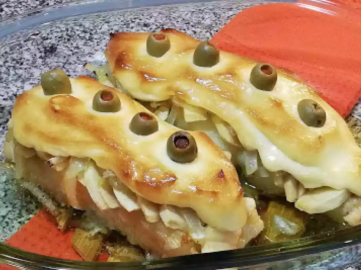 Bacalhau com maçã gratinado