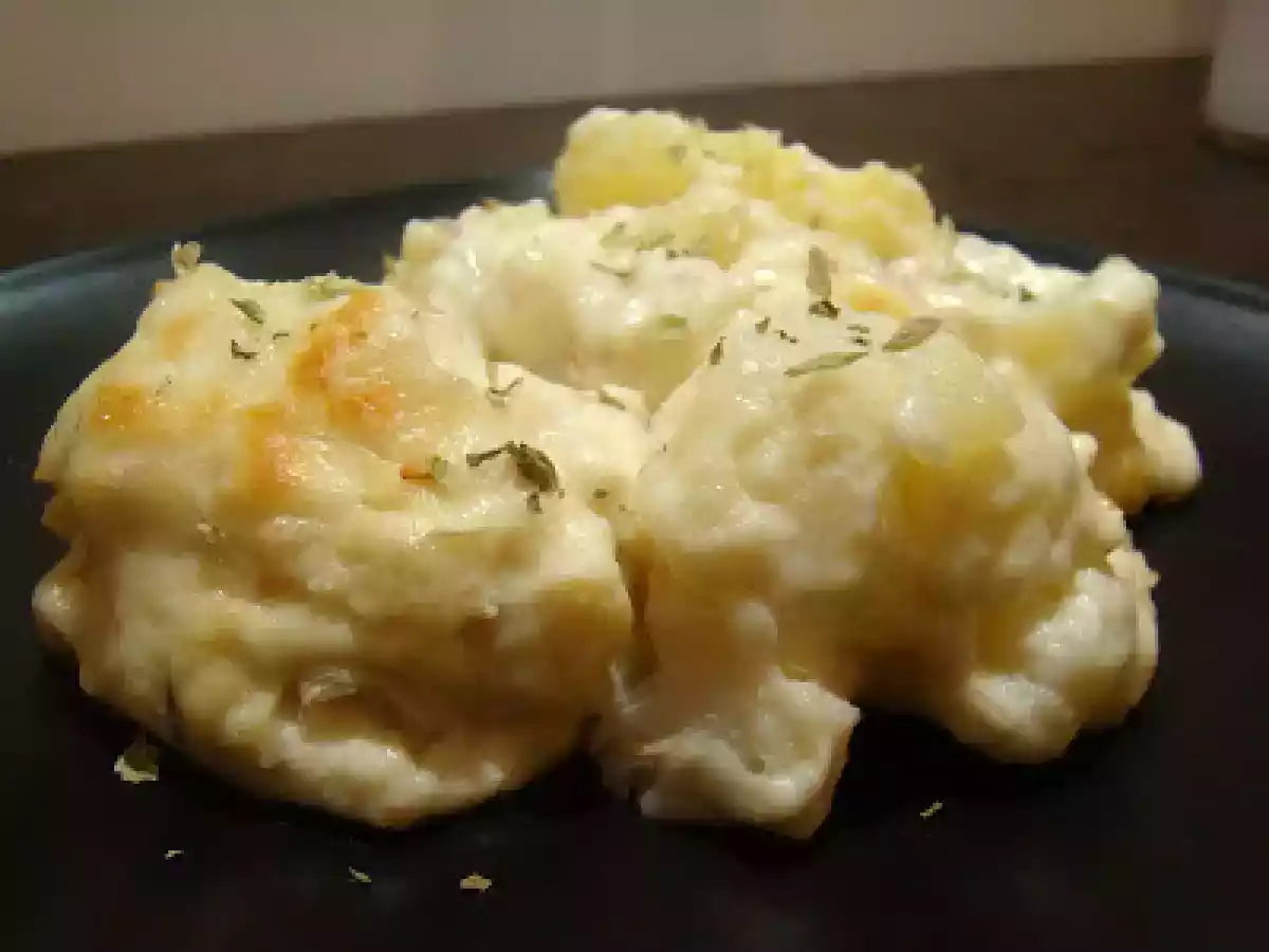 Bacalhau com natas e couve-flor