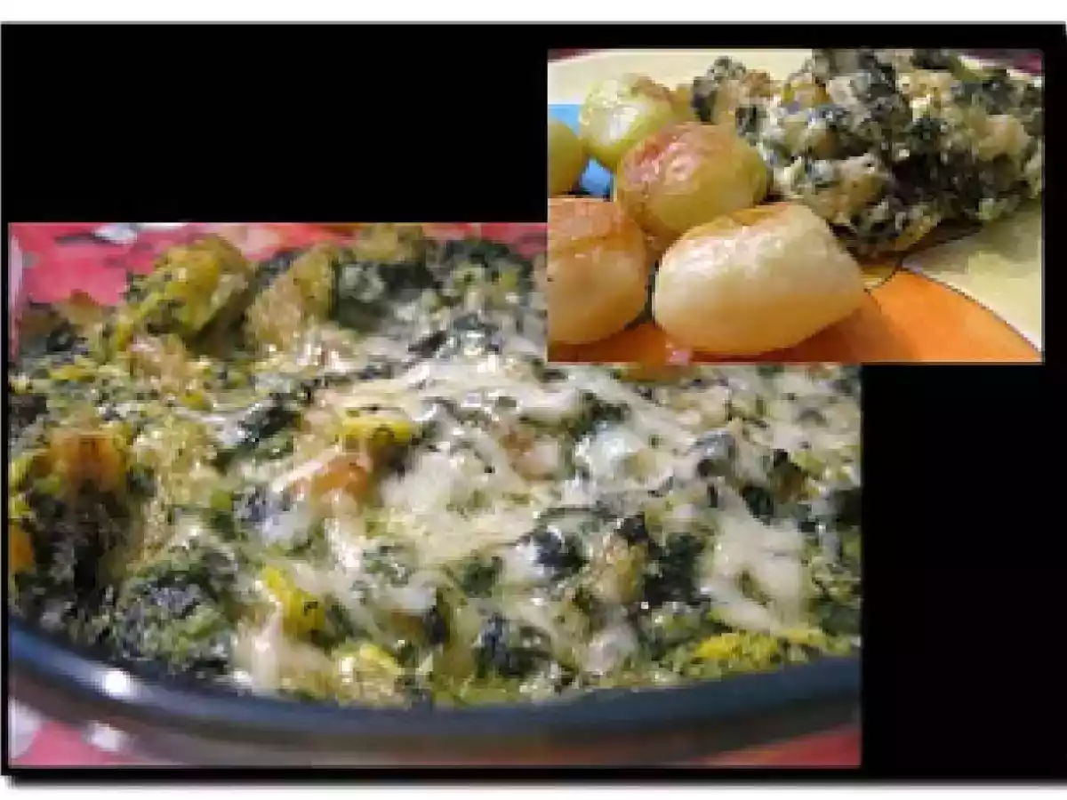 BACALHAU COM QUEIJO E ESPINAFRES