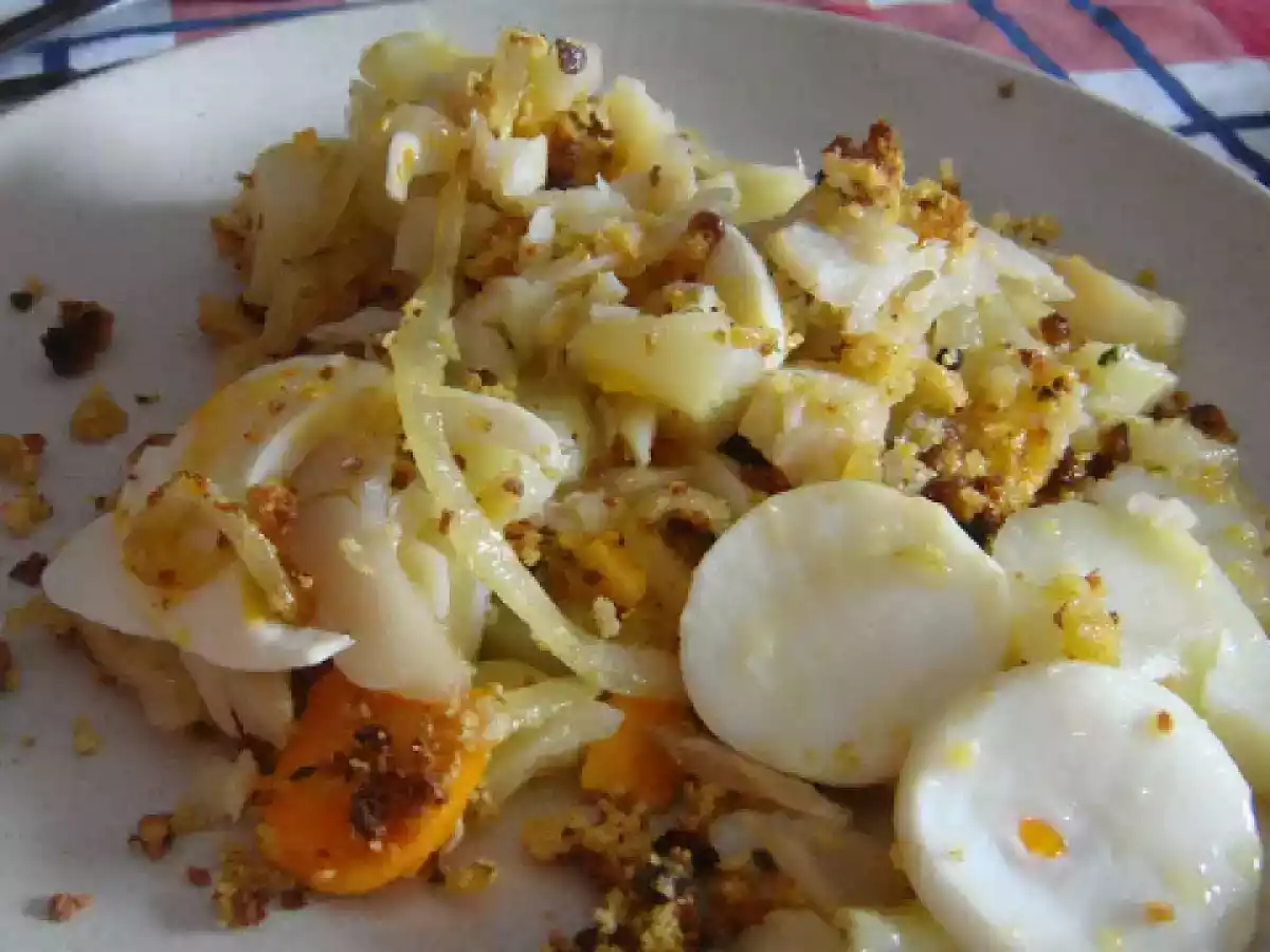 Bacalhau Gratinado com Broa de Milho Aromatizada