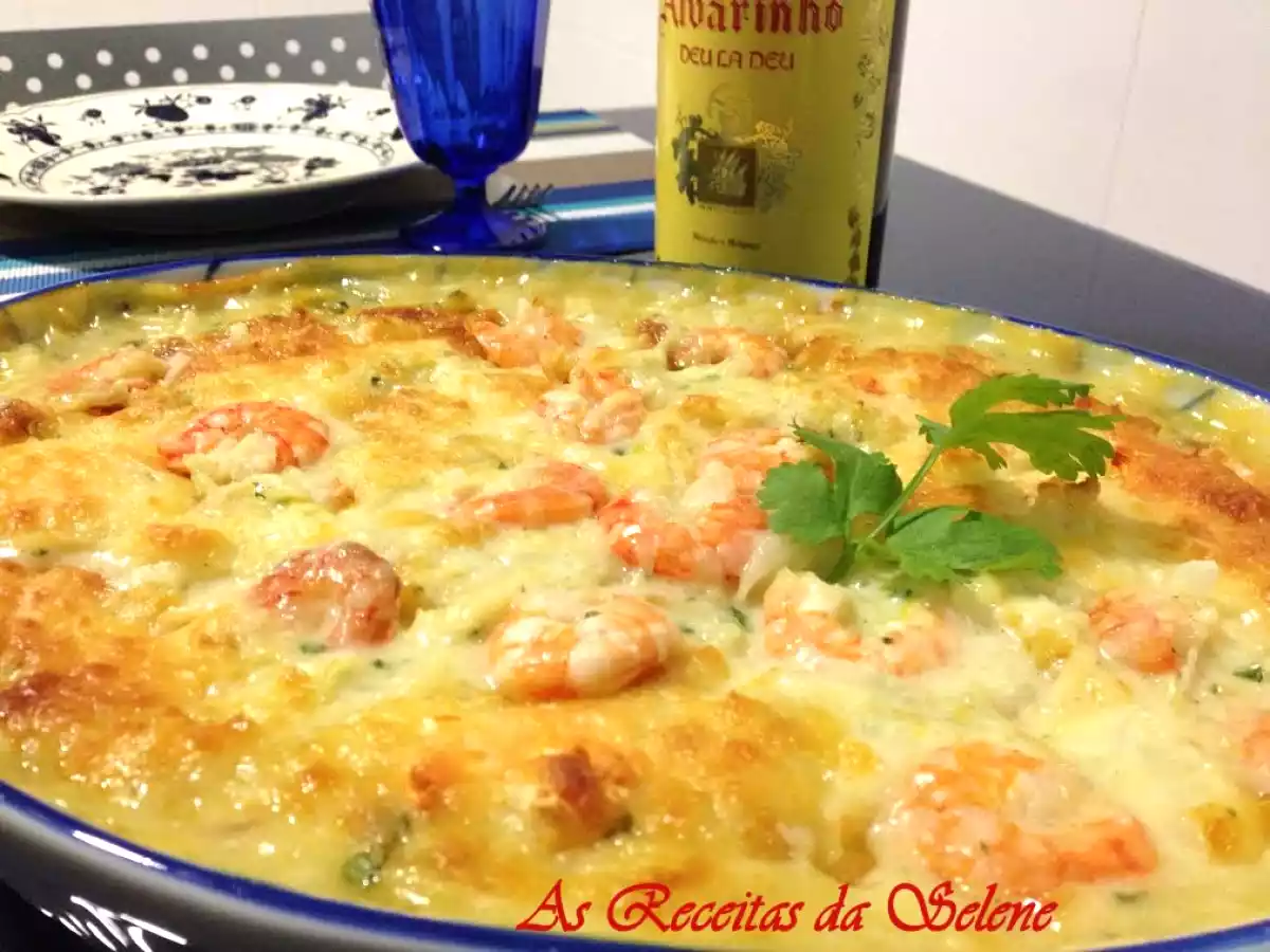 Bacalhau Gratinado com Camarão na Yammi