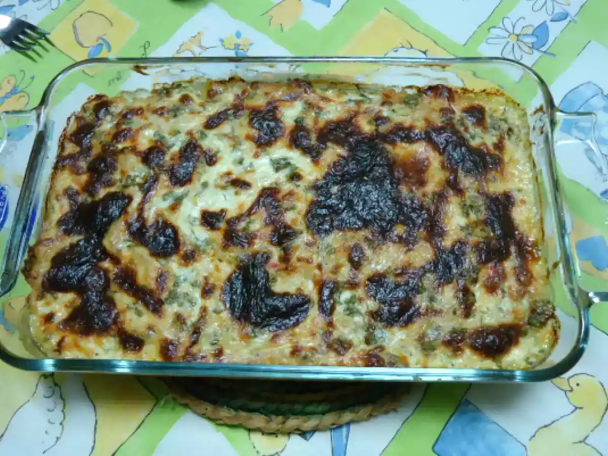 Bacalhau gratinado com delícias do mar