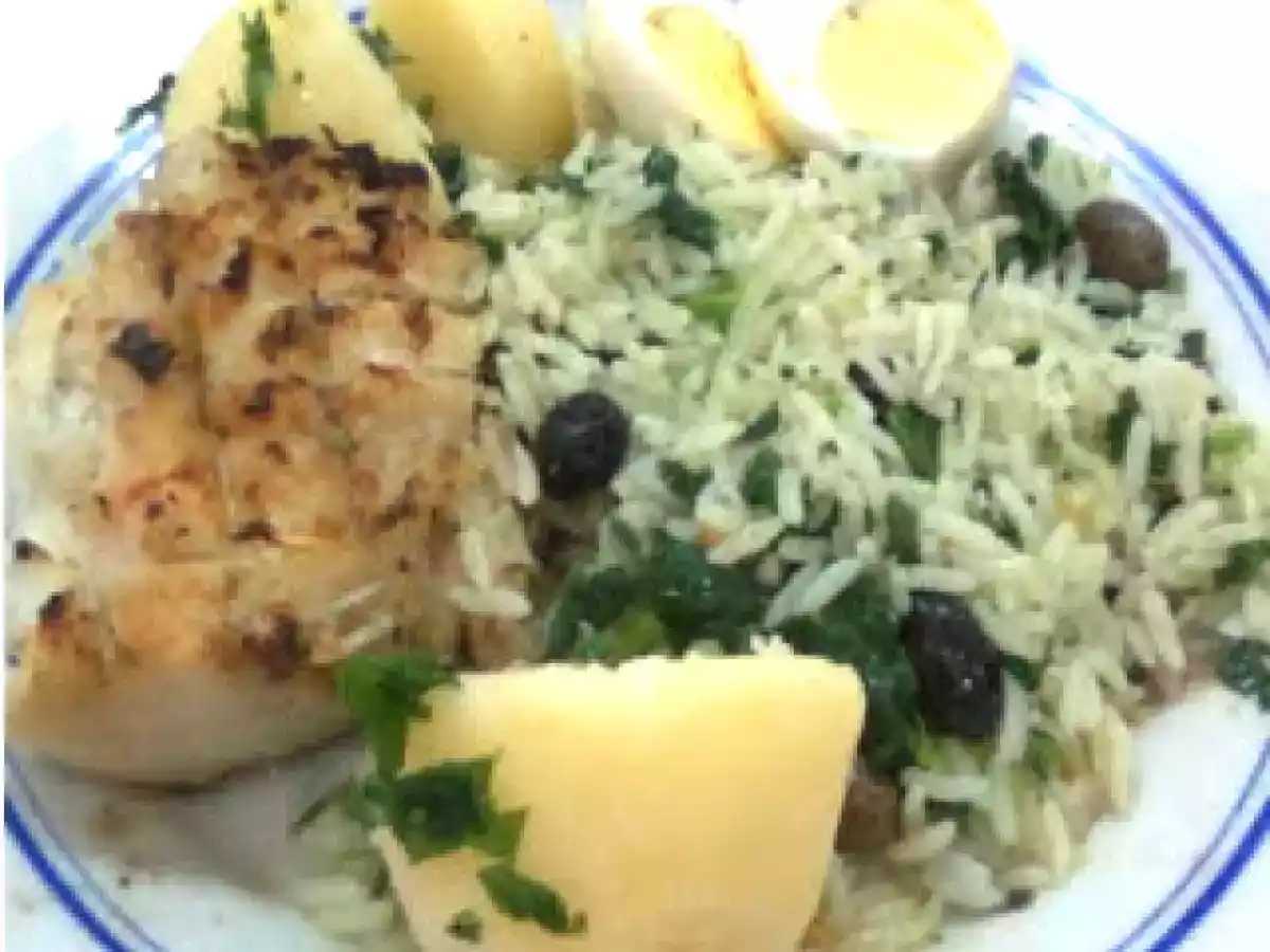 Bacalhau grelhado com arroz de brócolis - (Choperia Itú-Botafogo)