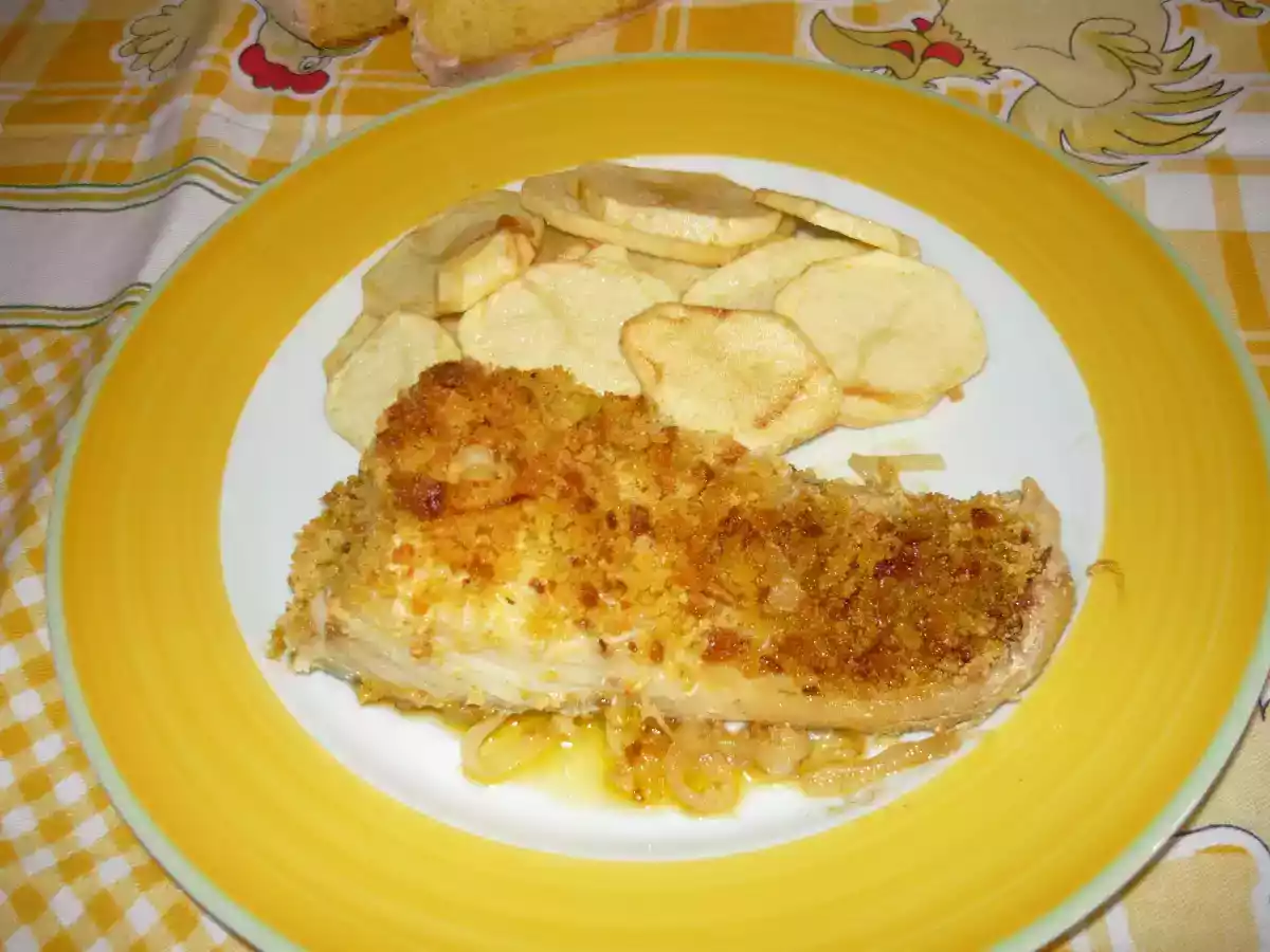 BACALHAU NO FORNO COM CROSTA DE BROA