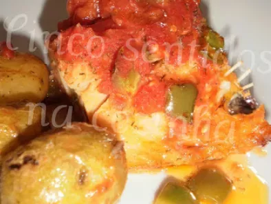 Bacalhau no forno com tomate e pimento - foto 3