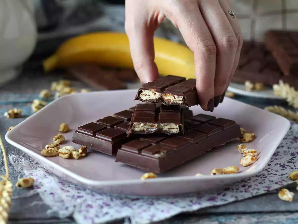 Barra de chocolate Kinder country caseiro, apenas 3 ingredientes