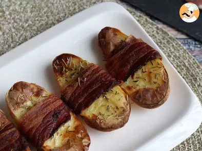 Batata assada no forno com bacon defumado