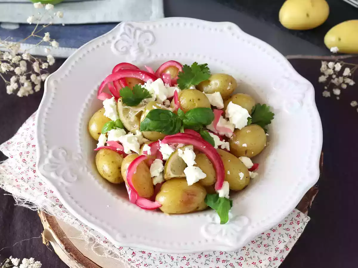 Batata bolinha no papelote temperada com limão e queijo feta - foto 5