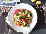 Batata bolinha no papelote temperada com limão e queijo feta, foto 1