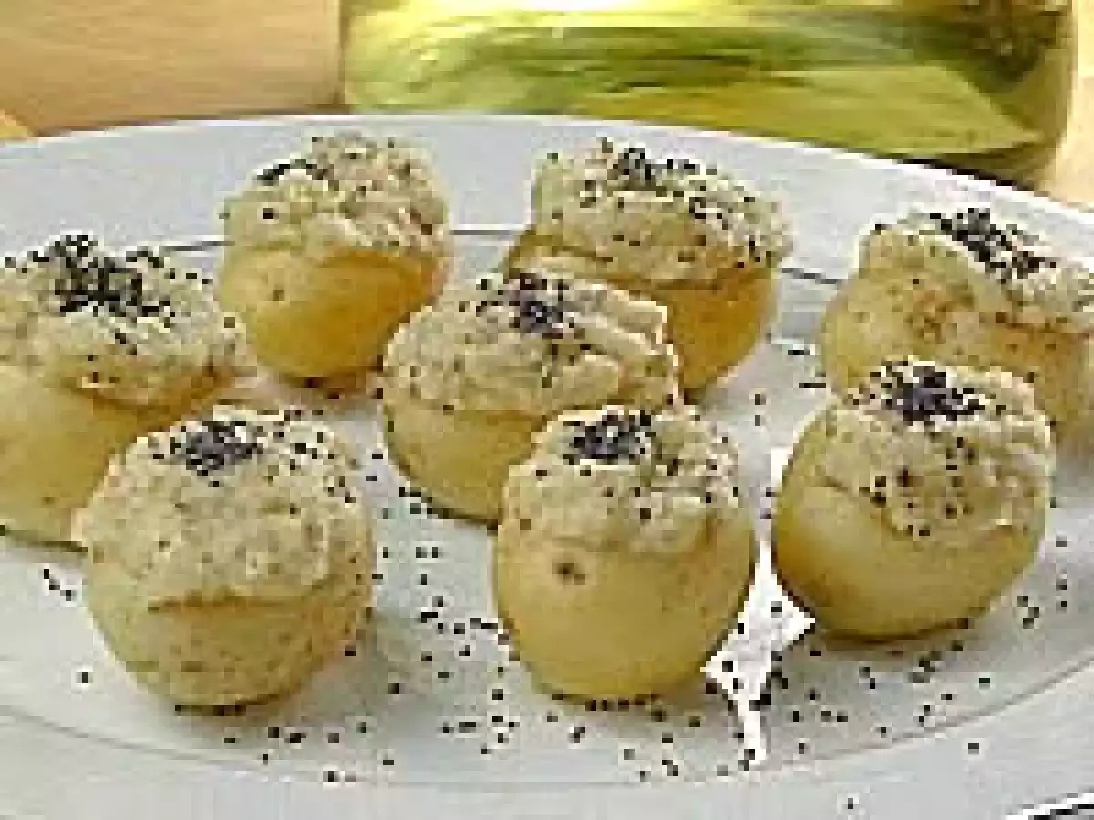 Batata Bolinha Recheada com Pasta de Feijão Branco (vegana)
