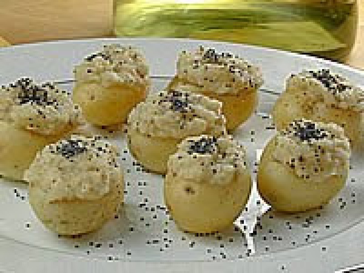 Batata Bolinha Recheada com Pasta de Feijão Branco (vegana)