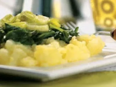 Batata com Espinafre e Alho-Poró (vegana)
