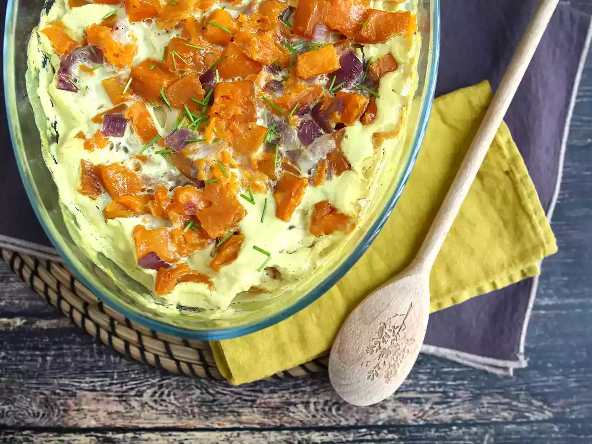 Batata doce gratinada com leite de coco e caril (curry) - foto 3