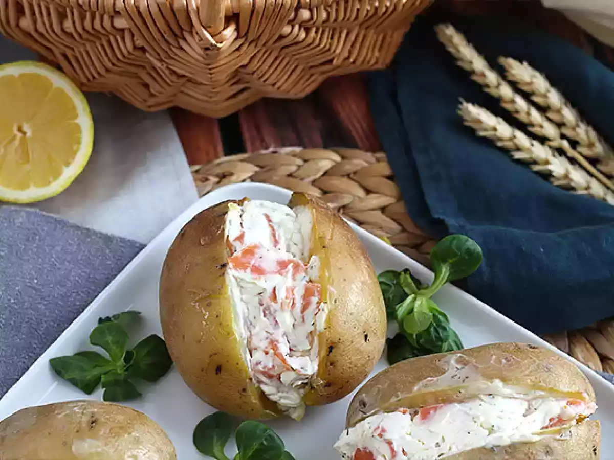 Batata recheada com salmão (Baked potato) - foto 3
