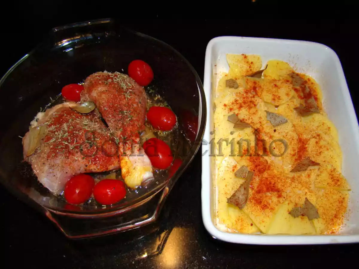 Batatas às rodelas assadas e Frango assado no Forno - foto 3