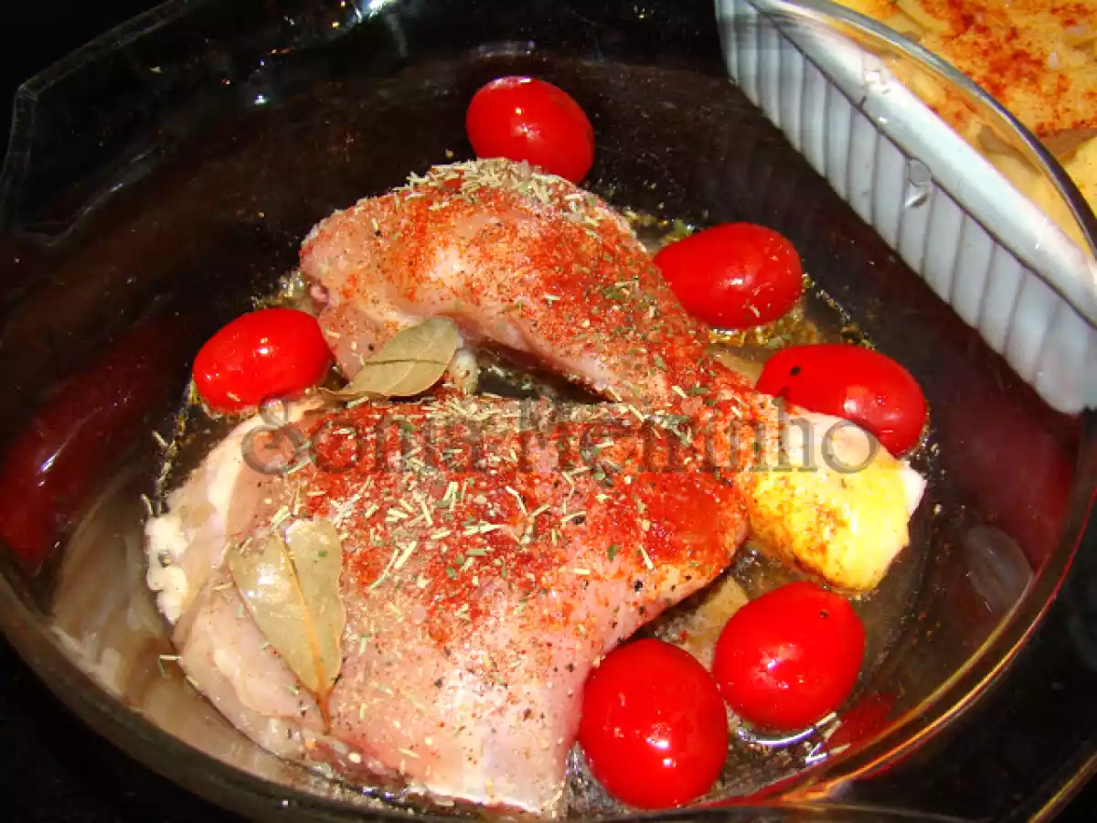 Batatas às rodelas assadas e Frango assado no Forno - foto 4
