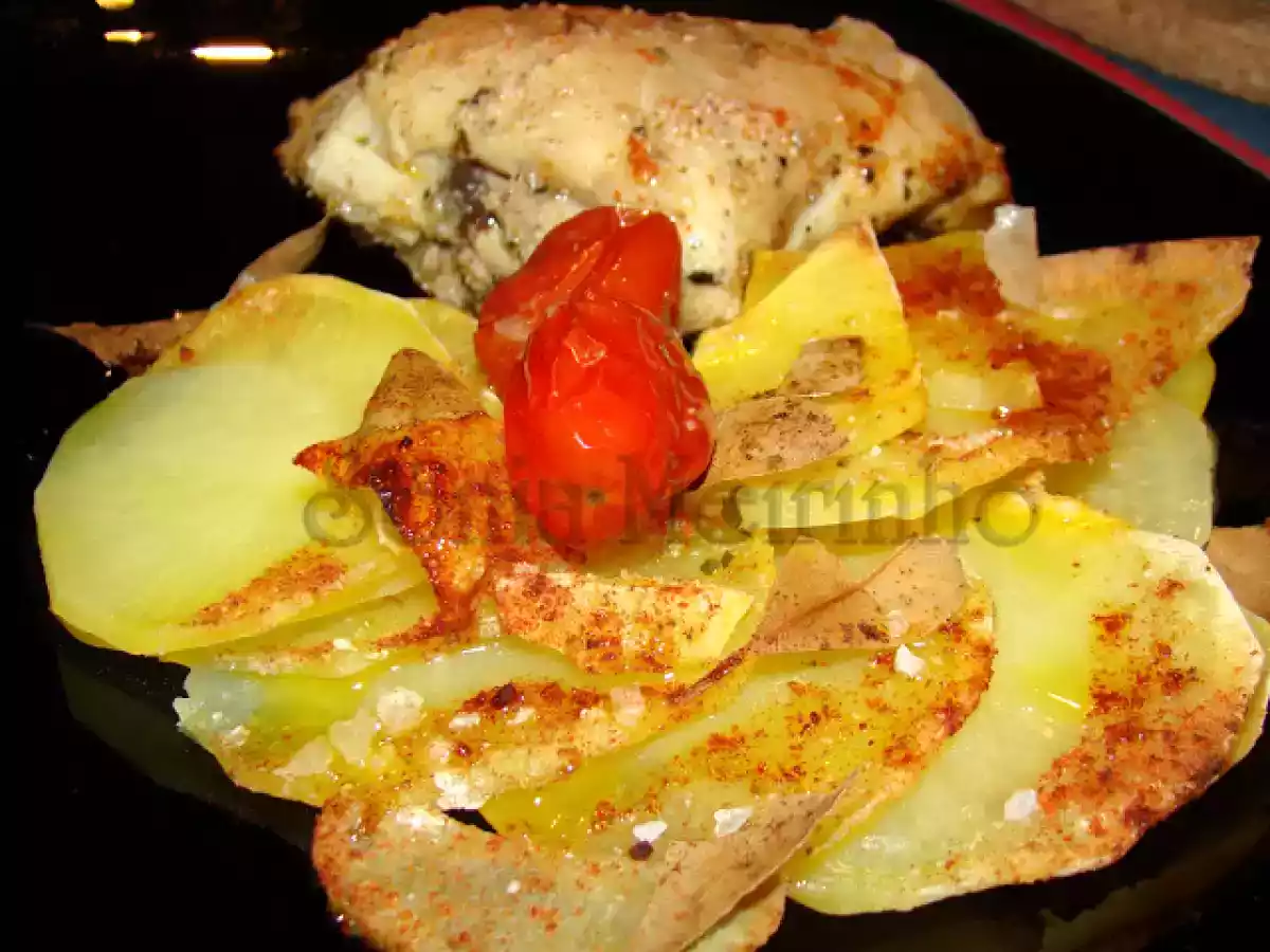Batatas às rodelas assadas e Frango assado no Forno - foto 8