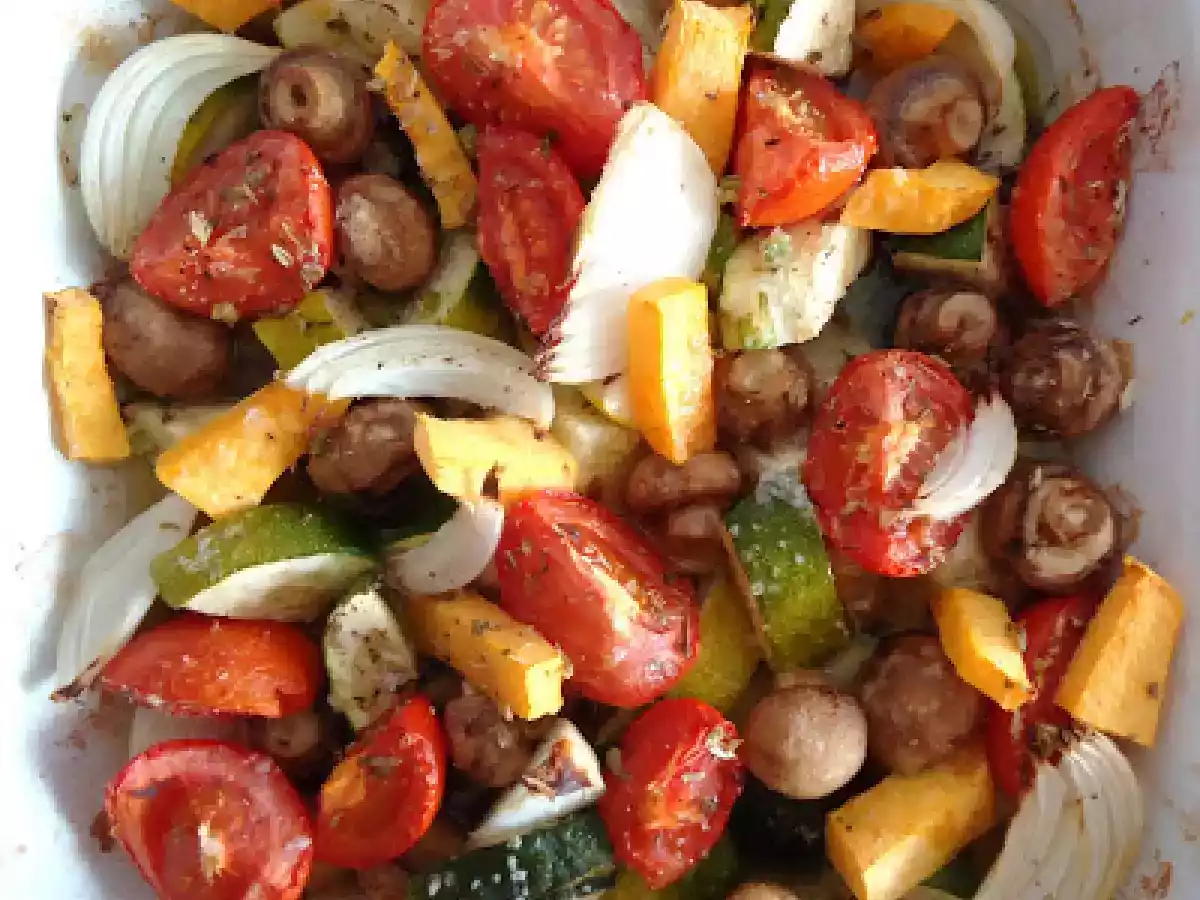 Batatas e Legumes Assados no Forno